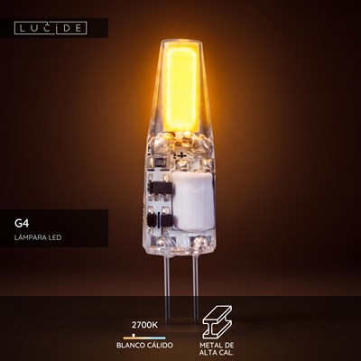 Lucide G4 - Lámpara led - Ø 0,9 cm - LED - G4 - 1x1,5W 2700K - Transparente